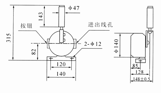 杰航跑偏開關XLPP-J-20-45KBW-220P防爆兩級跑偏開關